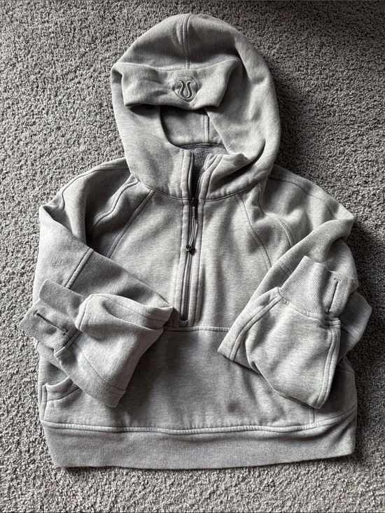lululemon athletica Tops - lululemon athletica Kids' Light Gray Half-Zip Hoodie